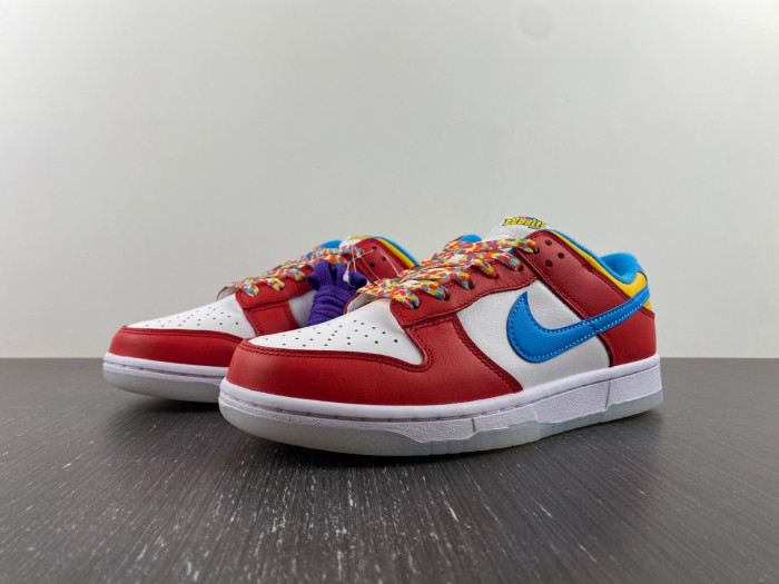 lebron james x nike dunk low fruity pebbles dh8009-600