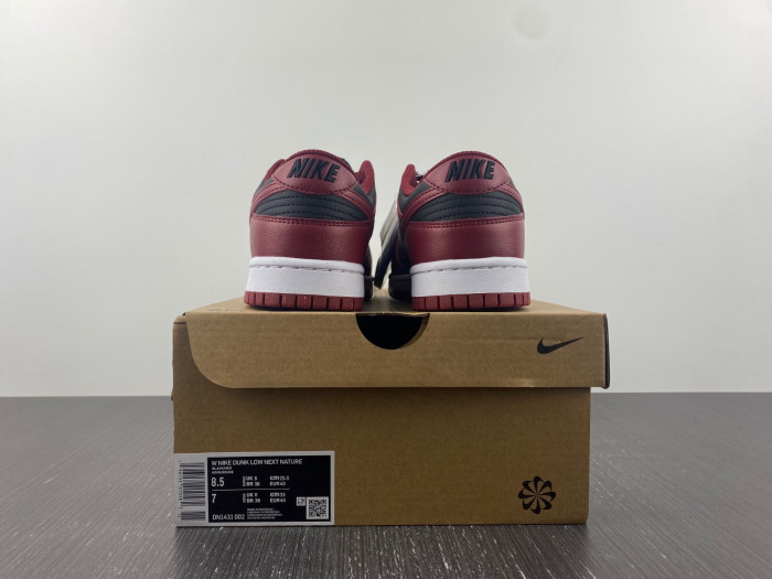 nike dunk low next nature dark red black dn1431-002