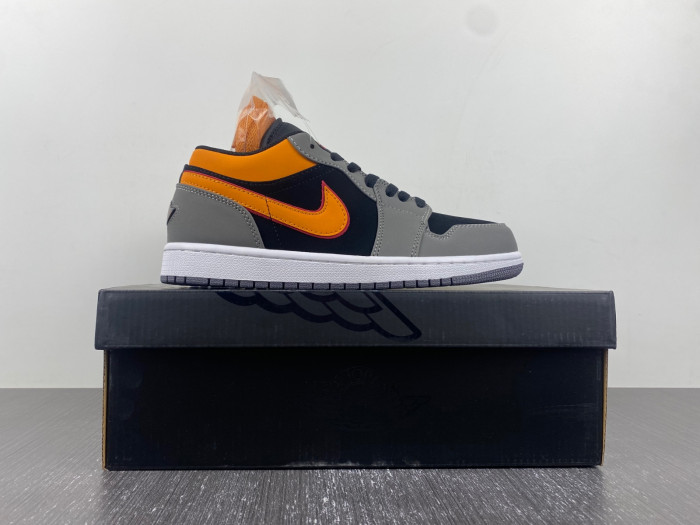 air jordan 1 low light graphite vivid orange fn7308-008