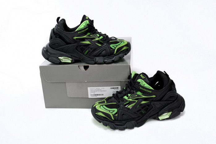 Ba*len*cia*ga track 2 sneaker black green 568614 w2gn3 1086
