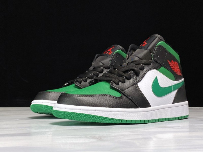 air jordan 1 mid black green white 554724-067