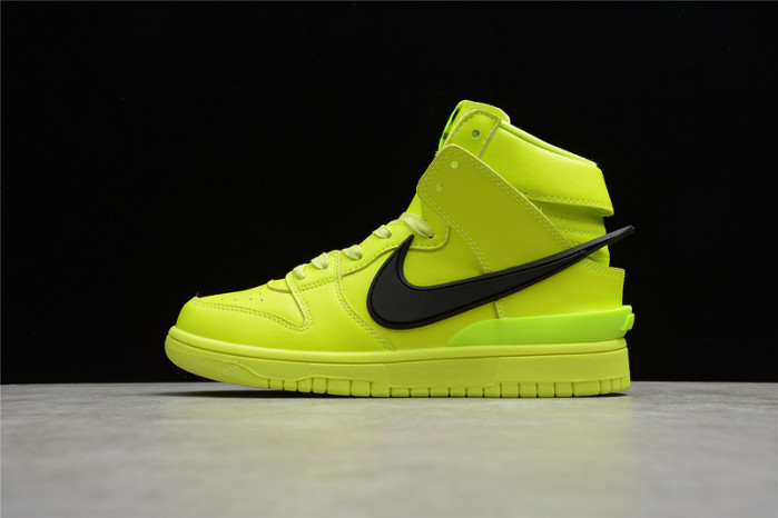ambush x nike dunk high flash lime cu7544-300