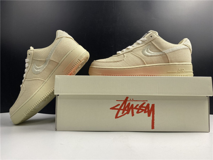 stussy nike air force 1 fossil cz9084-200