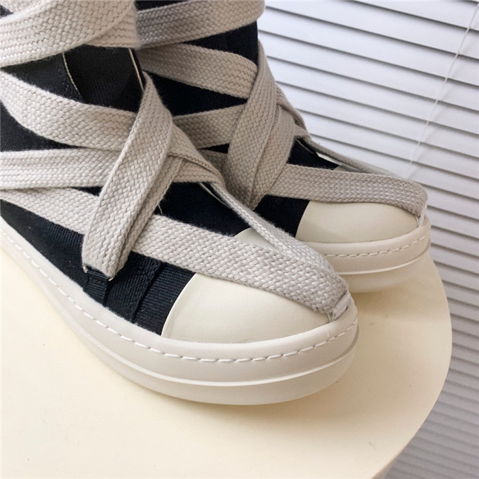 rick owens drkshdw hexa high black pearl milk fat lace