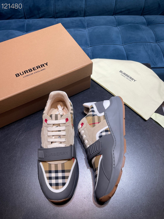 Bur*berry Vintage Check, Leather and Mesh Sneakers