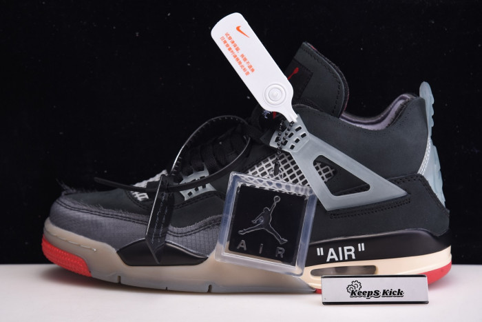 off white x air jordan 4 “bred” cv9388 001
