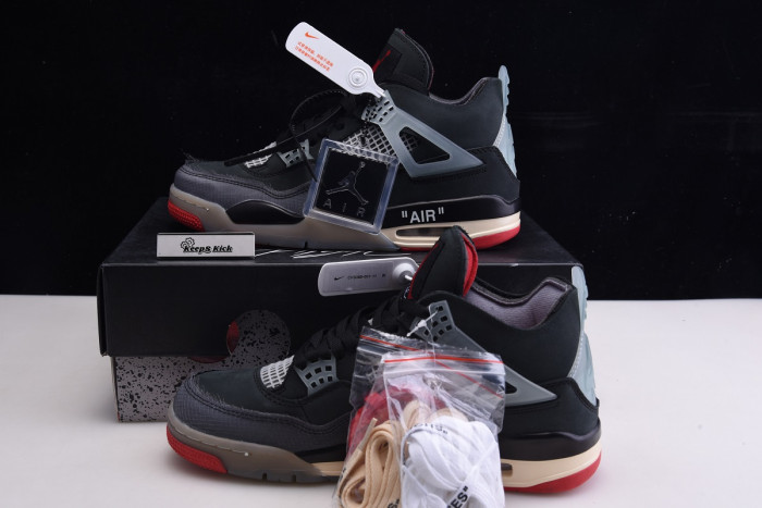 off white x air jordan 4 “bred” cv9388 001