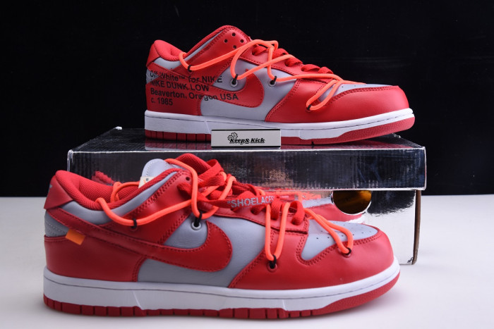 off white nike dunk low sp university red cu1726-600